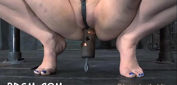  Sweetheart is tortured with shocking sex toys and jugs weight balls